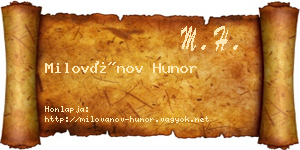 Milovánov Hunor névjegykártya